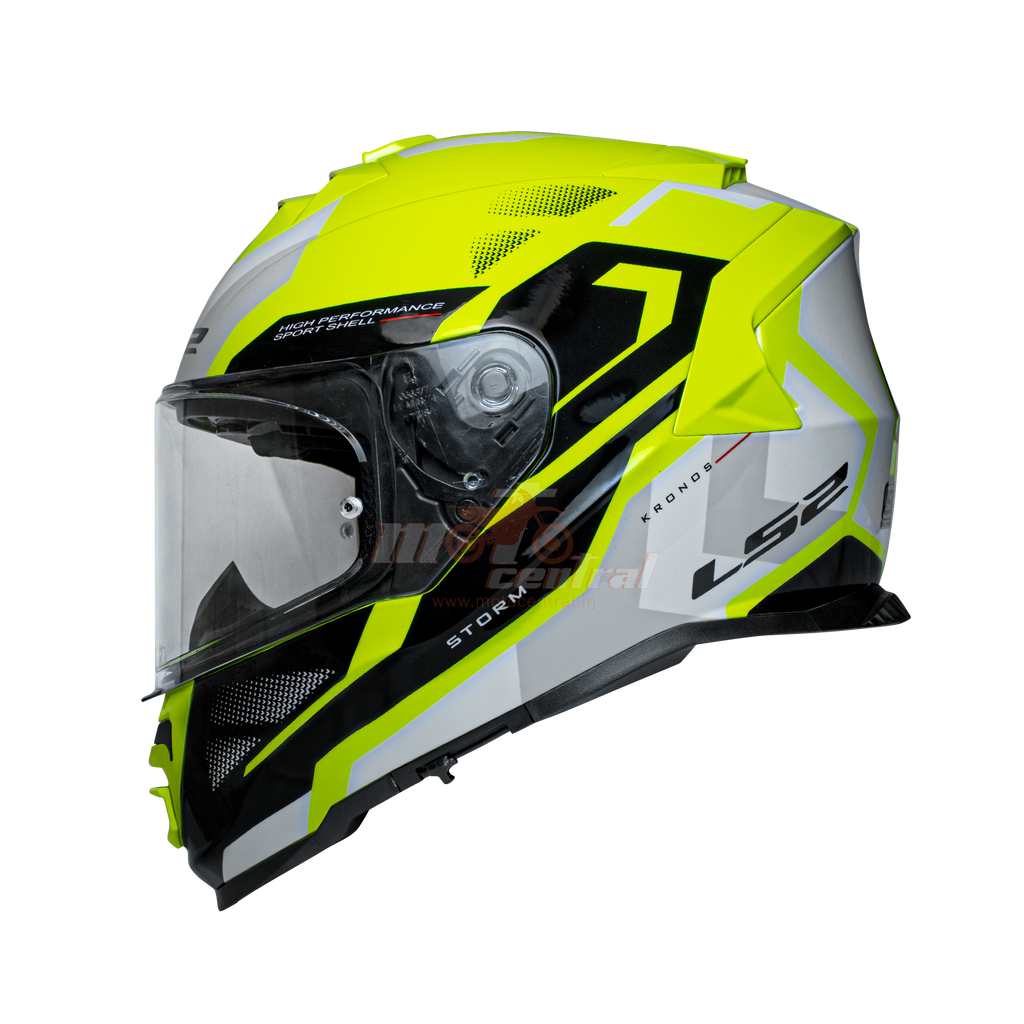 LS2 FF800 Storm II Kronos Yellow White Black Gloss Helmet (D Ring)