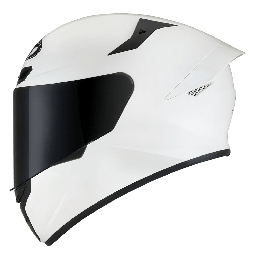 KYT TT Course Plain Gloss White Helmet