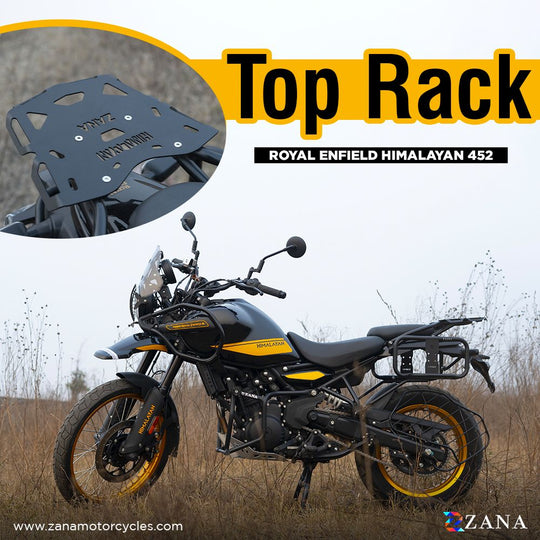 ZANA Top Rack Plate Black Mild Steel for Royal Enfield Himalayan 450 (ZI-8432)