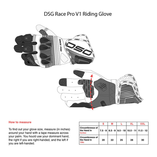 DSG Race Pro V1 Gloves (Black Yellow Fluro White) Moto Central