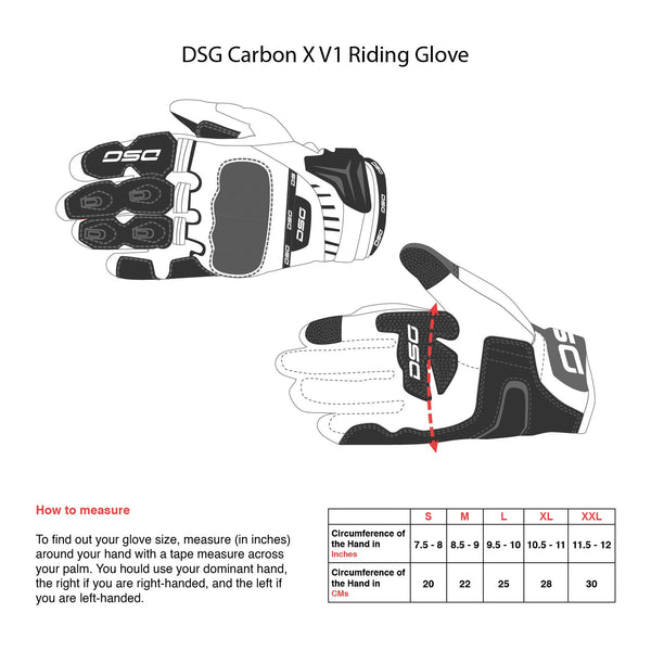 DSG Carbon X V1 Gloves (Black White) Moto Central