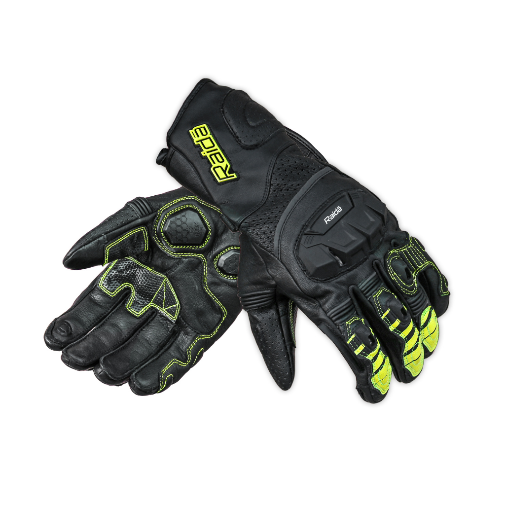 Raida AeroPrix Motorcycle Black Hi Viz Riding Gloves