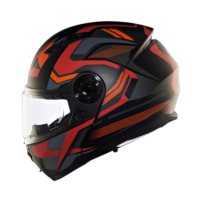 Royal Enfield Lightwing Modular Multi Rays Matt Black Orange Helmet