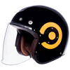 SMK Retro Jet Black Yellow Gloss (GL240) Helmet