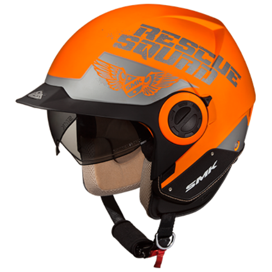 SMK Derby Rescue Fluorescent Orange Matt (MA760), Open Face Helmets, SMK, Moto Central