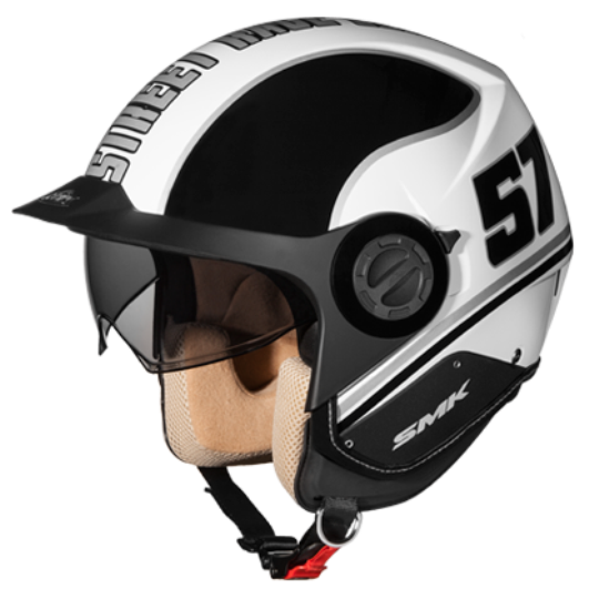 SMK Derby Grid Black-White Gloss (GL126) - Moto Central