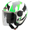 SMK Swing Ace White Grey Fluorescent Green Matt (MA168), Open Face Helmets, SMK, Moto Central