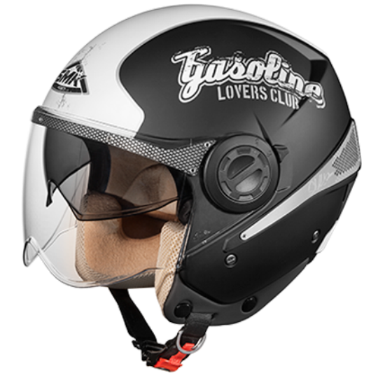 SMK Sirius Gasoline Black White Matt (MA216) - Moto Central