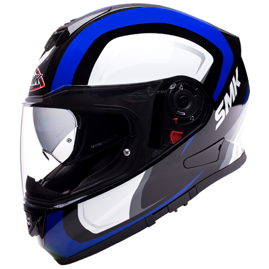 SMK Twister Twilight Gloss Black White Blue (GL251) Helmet, Full Face Helmets, SMK, Moto Central
