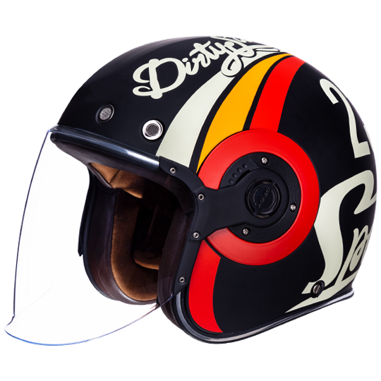 SMK Retro Jet Speed TT Black White Red Matt (MA213) Helmet
