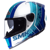 SMK Force Koster Gloss White Blue (GL158), Full Face Helmets, SMK, Moto Central