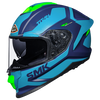 SMK Titan Arok Matt Blue Hi Viz Green (MA558) Helmet