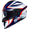 SMK Titan Slick Gloss White Blue Red (GL153) Helmet
