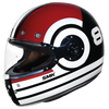 SMK Retro Ranko Black Off White Red Gloss (GL213) Helmet