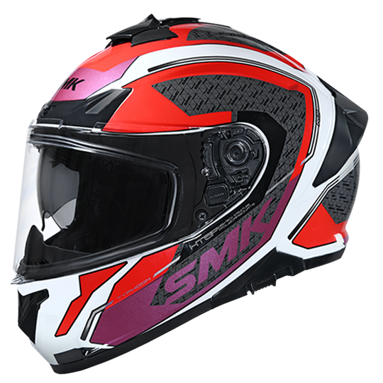 SMK Typhoon RD1 White Red Grey Matt (MA136) Helmet