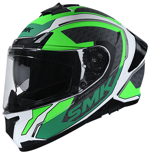 SMK Typhoon RD1 White Green Grey Matt (MA186) Helmet
