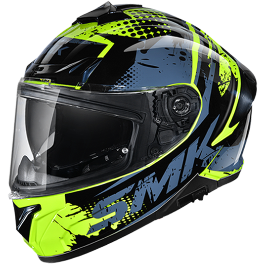SMK Typhoon Grunge Black Grey Gloss (GL426)  Helmet