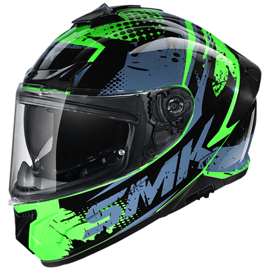 SMK Typhoon Grunge Black Grey Gloss (GL826)  Helmet