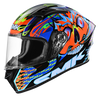 SMK Stellar Skull Black Orange Blue Gloss (GL275) Helmet
