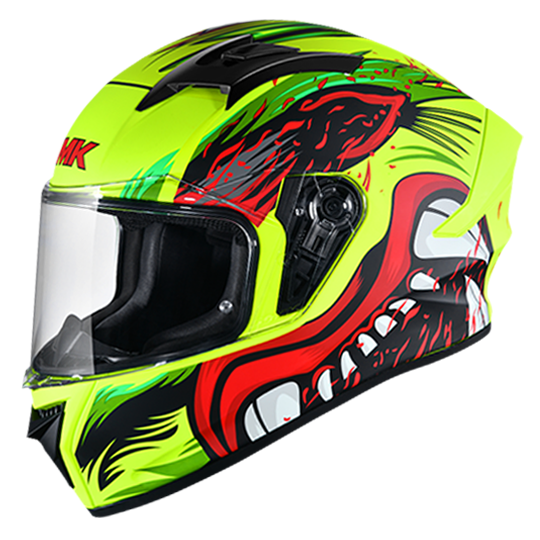 SMK Stellar Animal Yellow Red Green Matt (MA438) Helmet
