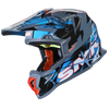 SMK Allterra Fulmine Grey Blue White Matt (MA651) Helmet
