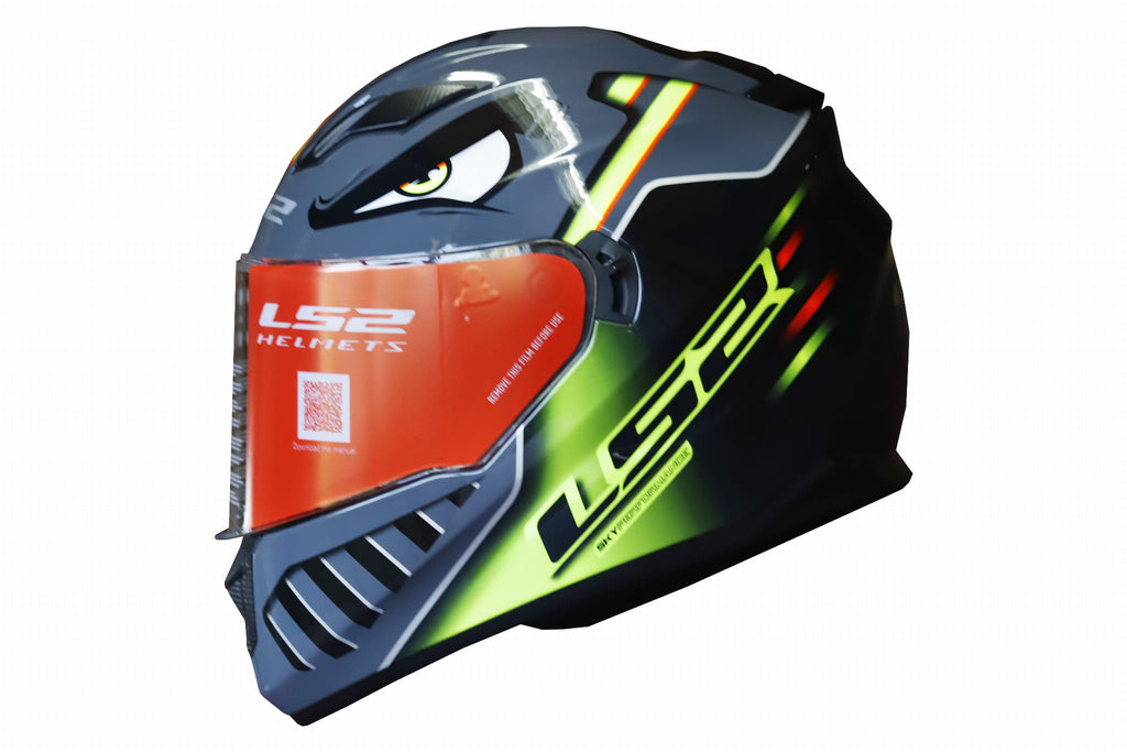 LS2 FF320 BADAS Gloss Black Neon Yellow Helmet