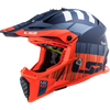LS2 MX437 Fast Evo Xcode Matt Fluro Orange Blue Helmet