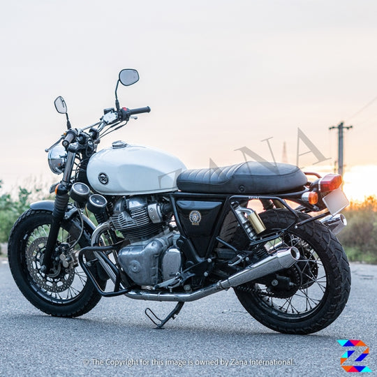 ZANA SADDLE STAYS WITH EXHAUST SHEILD TEXTURE MATT BLACK FOR GT/INTERCEPTOR 650 (ZI-8121)