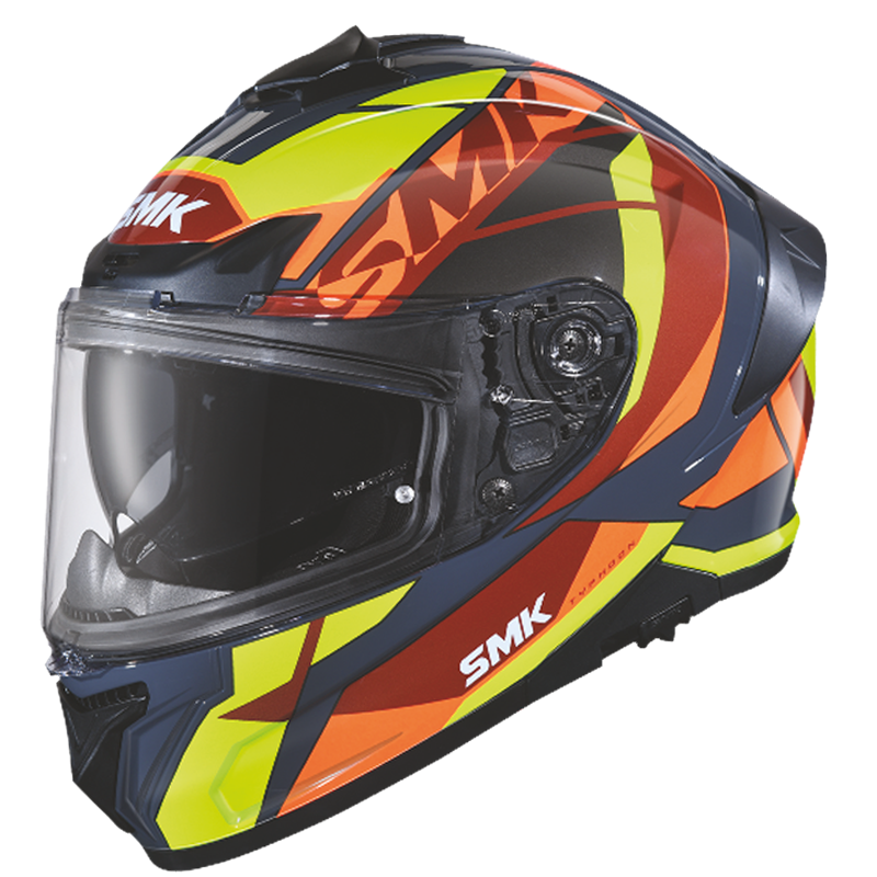 SMK Typhoon Style Gloss Black Yellow Grey (GL247) Helmet