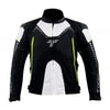 Tarmac Corsa Level 2 + PU Chest Protectors Riding Jacket (Black White Fluro Green) + Combo Offer FREE Tarmac Tex Green gloves