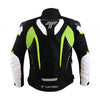 Tarmac Corsa Level 2 + PU Chest Protectors Riding Jacket (Black White Fluro Green) + Combo Offer FREE Tarmac Tex Green gloves