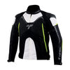 Tarmac Corsa Level 2 + PU Chest Protectors Riding Jacket (Black White Fluro Green) + Combo Offer FREE Tarmac Tex Green gloves