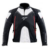 Tarmac Corsa Level 2 + PU Chest Protectors Riding Jacket (Black White Red) Combo Offer + FREE Tarmac Tex Red Gloves