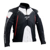 Tarmac Corsa Level 2 + PU Chest Protectors Riding Jacket (Black White Red) Combo Offer + FREE Tarmac Tex Red Gloves