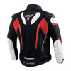 Tarmac Corsa Level 2 + PU Chest Protectors Riding Jacket (Black White Red) Combo Offer + FREE Tarmac Tex Red Gloves