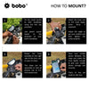 BOBO BM4 Jaw Grip Aluminium Mobile Holder Motorcycle Mobile Mount (Without Charger)