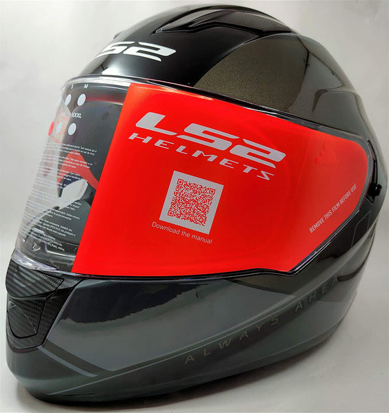 LS2 FF320 PATH Gloss Black Grey Helmet