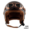 AXOR Retro Open Face Che Ruin Dull Black Gold Helmet