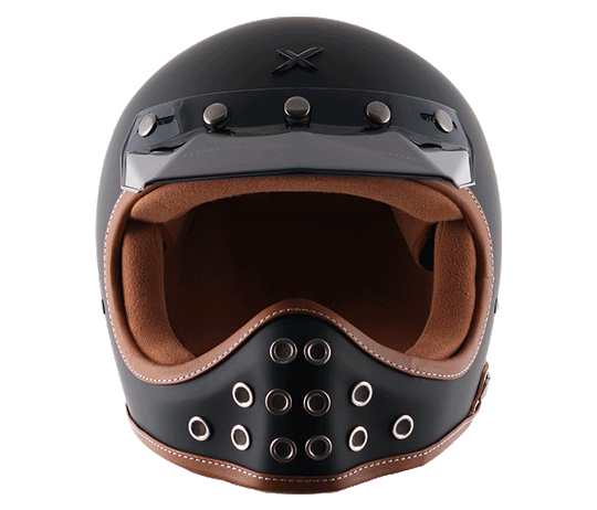 AXOR Retro Moto X Dull Black Helmet