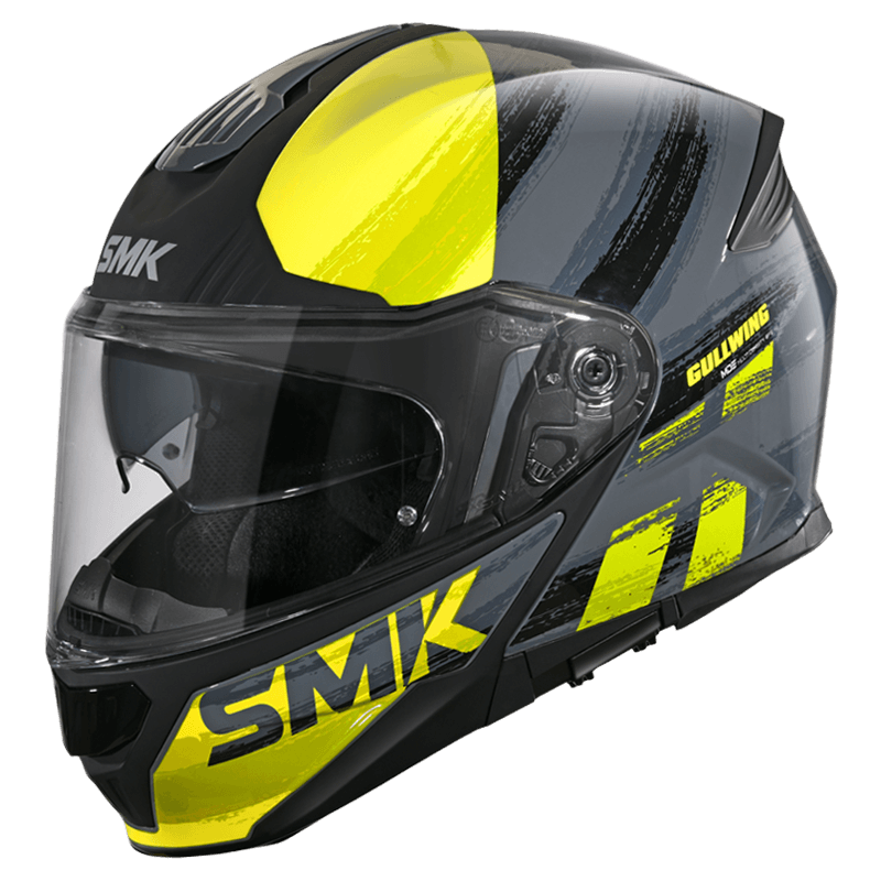 SMK Gullwing Tourleader Grey Yellow Gloss (GL646) Helmet