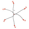 MOTOTECH Hexapod Bungee Tie down System  32" 80cms Grey Orange