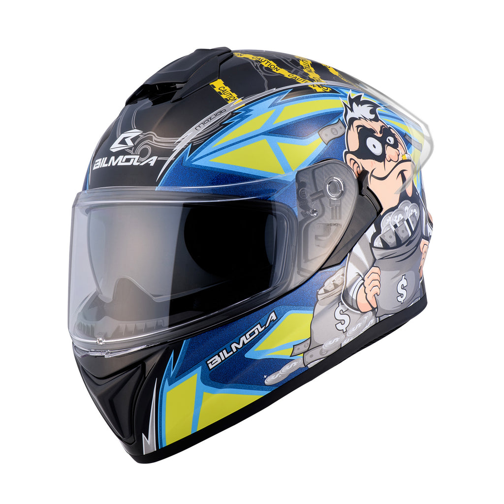 Bilmola Nex Polizia Gloss Black Yellow Helmet