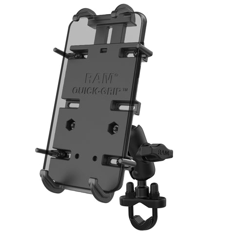 RAM Mounts Quick Grip XL Phone Mount with Handlebar U Bolt Base (RAM-B-149Z-A-PD4U)