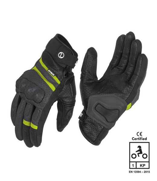 Rynox AIR GT CE Certified Motorcycle Riding Gloves (Grey Hi Viz 