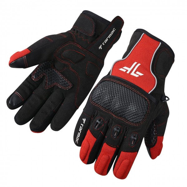 Tarmac Tex Riding Gloves (Black Red)