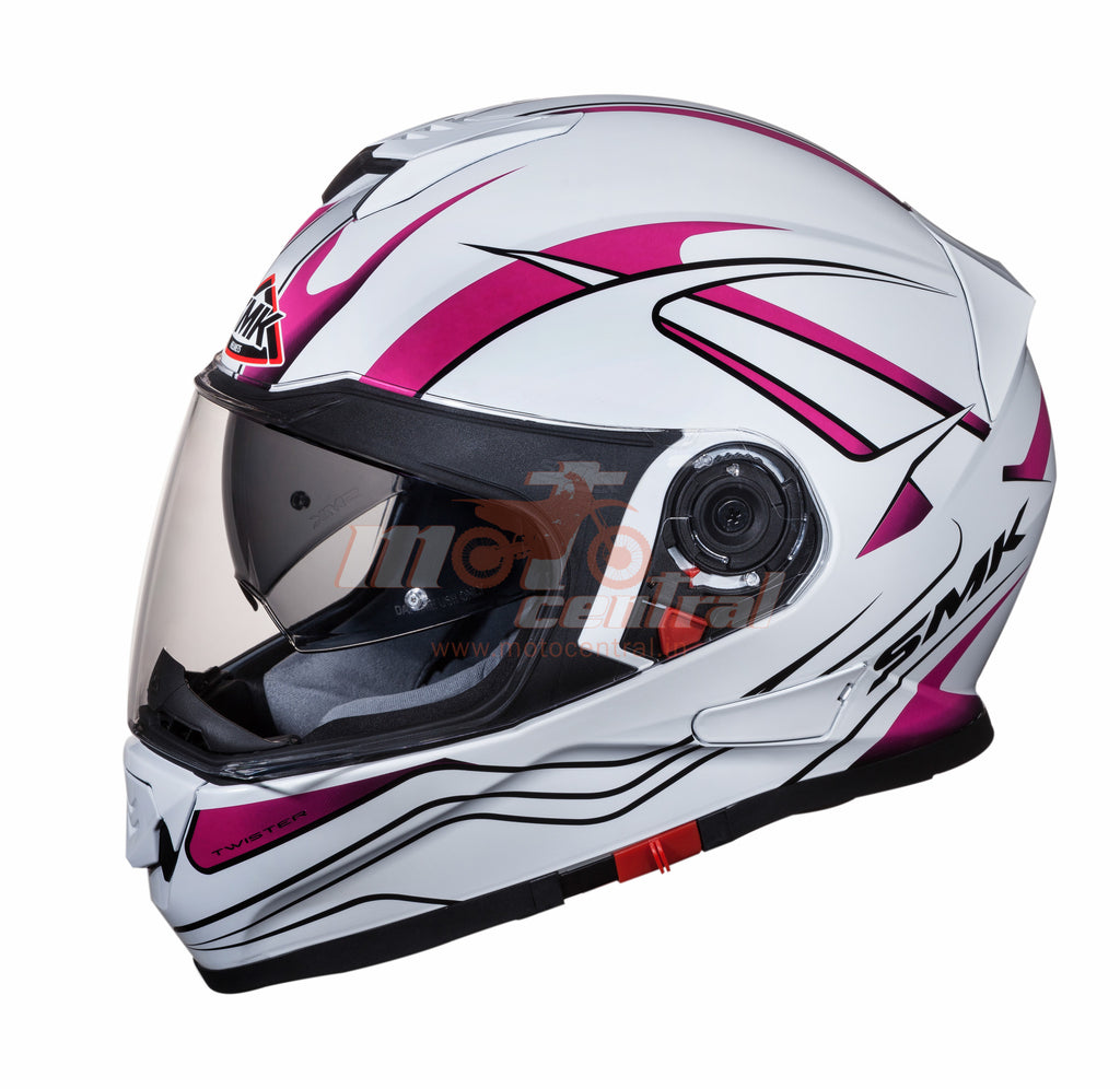 SMK Twister Splash White Pink (GL192), Full Face Helmets, SMK, Moto Central