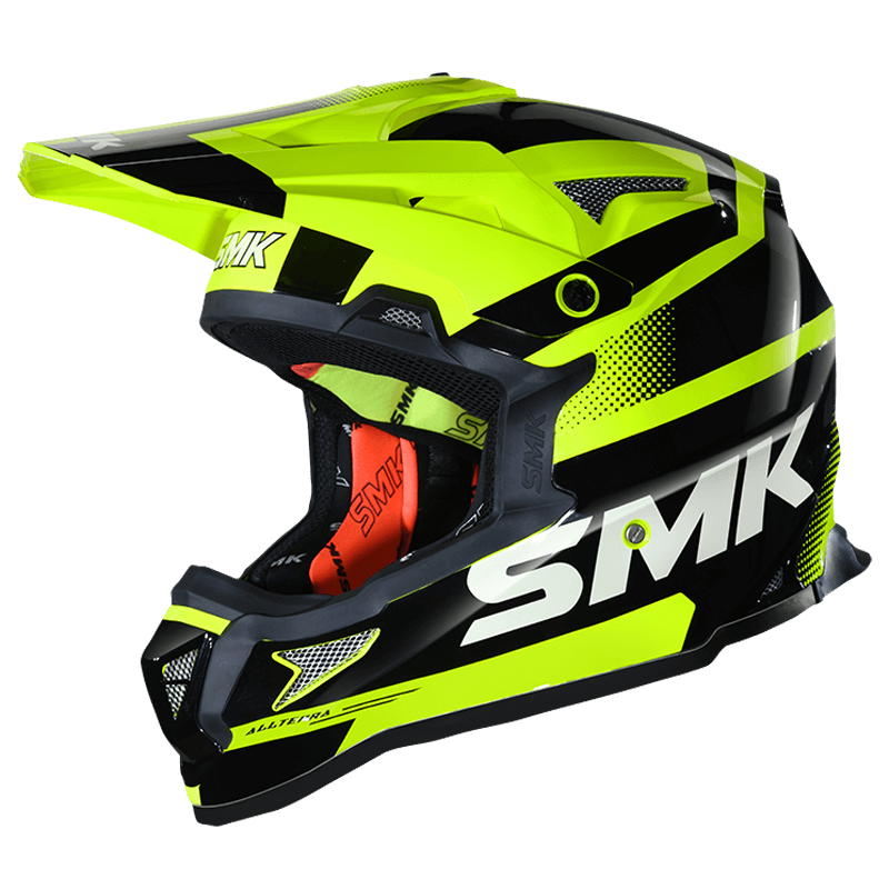 SMK Allterra X Throttle Yellow Black Gloss (GL422) Helmet