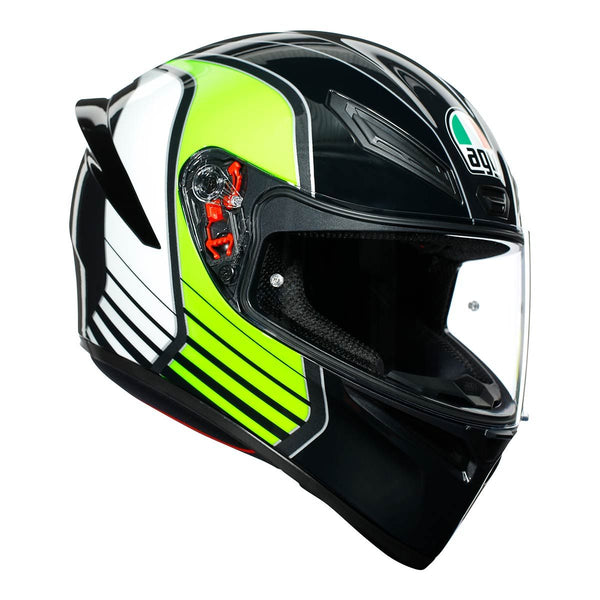 AGV K1 Power Gun Metal White Green Gloss Helmet– Moto Central