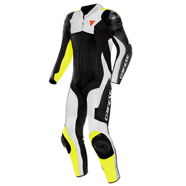 Dainese Assen 2 One Piece Suit Perforated Leather Black White Fluro Yellow
