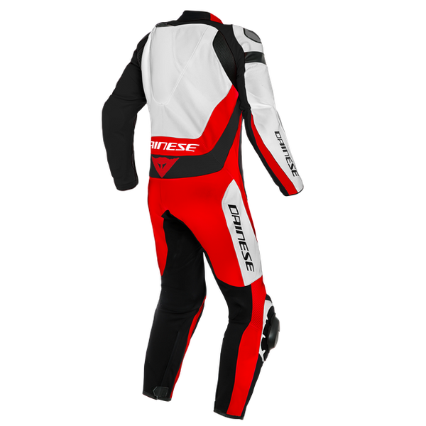 Dainese Assen One Piece Suit Perforated Leather White Lava Red